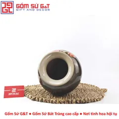 Lọ hoa vuốt tay dáng búp bê vẽ hoa hồng