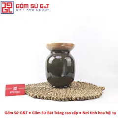 Lọ hoa vuốt tay dáng thon vẽ hoa hồng Gốm Sứ G&T