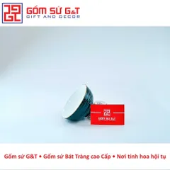 Combo 10 chiếc bát cơm xanh vàng kim lòng trắng Gốm Sứ G&T