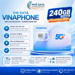 SIM Data VinaPhone 6SODA125 6 Tháng 8GB Ngày Miễn Phí Mạng Xã Hội 4G 5G Tốc Độ Cao