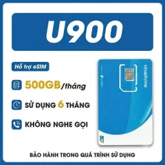SIM 4G VinaPhone U900 500GB Tháng Dùng 6 Tháng Không Chia Ngày Data Tốc Độ Cao Hỗ Trợ eSIM