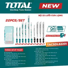 BỘ 22 LƯỠI CƯA LỌNG TOTAL TACSDL62201 – CẮT GỖ & KIM LOẠI