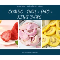 COMBO 3 Túi Trái Cây Sấy Giòn Dâu Đào Sầu Riêng Măng Cụt Kiwi Sung Thơm , Công Nghệ Sấy Thăng Hoa