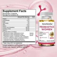 SresXrefas Probiotics Women 60 Tỷ Lợi Khuẩn 15 Chủng Men Vi Sinh Nữ Hỗ Trợ Tiêu Hóa, Tăng Miễn Dịch Và Tiết Niệu