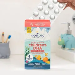 [ Date 4/2027 ]Kẹo Nhai DHA Cho Bé Nordic Naturals Zero Sugar Children’s DHA Gummy Chews 600mg Omega-3