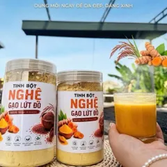 Tinh Bột Nghệ Gạo Lứt Đỏ [Hộp 500g] - Tốt Cho Dạ Dày & Giúp Sáng Da là