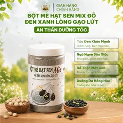 Bột Mè Đen Hạt Sen Mix Đậu Đen Gạo Lứt Đỏ  (Hũ 500g )Thức Uống Bổ Dưỡng Cho Tóc Và Giấc Ngủ