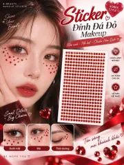 [Combo 2 Tấm] Sticker Đá Đỏ Ruby 6mm Trang Trí Makeup – Hạt Đính Mặt & Nail Nổi Bật Phong Cách Party