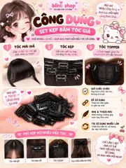 Set 100 Kẹp Bấm Tóc Giả – Kẹp Tóc Nối, Tóc Topper, Kẹp Bấm May Tóc Giả Chắc Chắn