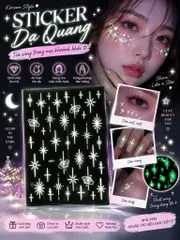 [C001] COMBO 10 STICKER DẠ QUANG DÁN MAKEUP – DÁN NAIL PHÁT SÁNG ✨