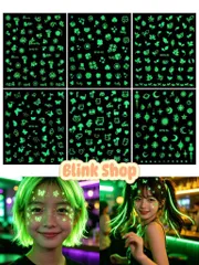 [C001] COMBO 10 STICKER DẠ QUANG DÁN MAKEUP – DÁN NAIL PHÁT SÁNG ✨