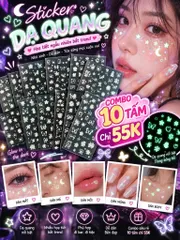 [C001] COMBO 10 STICKER DẠ QUANG DÁN MAKEUP – DÁN NAIL PHÁT SÁNG ✨