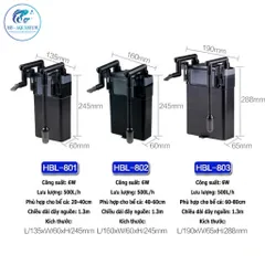 Lọc Bể Cá SUNSUN HBL-801, 802, 803 – Lọc Treo Thành Bể Cá