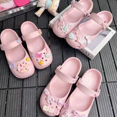 Màu Hồng - Dép sục ballet nữ màu hồng - mix charm xinh - Chân dầy tăng 1 size