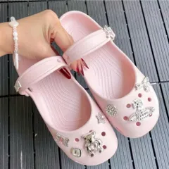 Màu Hồng - Dép sục ballet nữ màu hồng - mix charm xinh - Chân dầy tăng 1 size