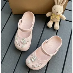 Màu Hồng - Dép sục ballet nữ màu hồng - mix charm xinh - Chân dầy tăng 1 size