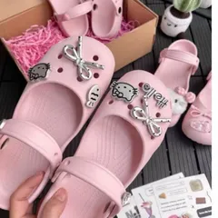 Dép Sục Ballet Nữ Classic tặng kèm Charm Ngẫu Nhiên xinh xắn - tôn dáng - năng động - Chân dầy tăng 1 size