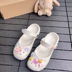 Dép sục ballet nữ màu Trắng - tặng kèm charm ngẫu nhiên - Chân dầy tăng 1 size