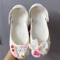 Dép sục ballet nữ màu Trắng - tặng kèm charm ngẫu nhiên - Chân dầy tăng 1 size