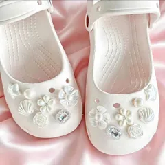 Dép sục ballet nữ màu Trắng - tặng kèm charm ngẫu nhiên - Chân dầy tăng 1 size