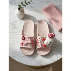 Màu hồng - Dép nữ quai ngang đi nhẹ êm chống trơn trượt kèm sét charm xinh xắn