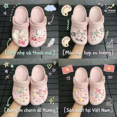 Dép Sục Quai Hậu Hồng Pastel Xinh Xắn - Dễ Thương Êm - Năng động, hỗ trợ đổi size, đế cao 3 cm