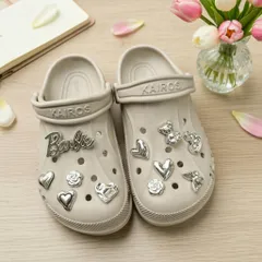 Sẵn nút gắn dép - Sét 10 Charm Sticker 3D Gắn Dép Siêu Xinh, Ngộ Nghĩnh, Dễ Thương