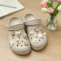 Sẵn nút gắn dép - Sét 10 Charm Sticker 3D Gắn Dép Siêu Xinh, Ngộ Nghĩnh, Dễ Thương