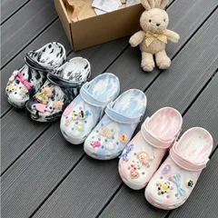 Mẫu mới 2026 - Dép sục loang nữ năng động, cá tính - mix charm ngẫu nhiên