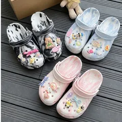 Mẫu mới 2026 - Dép sục loang nữ năng động, cá tính - mix charm ngẫu nhiên