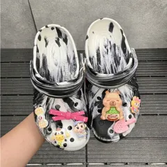 Mẫu mới 2026 - Dép sục loang nữ năng động, cá tính - mix charm ngẫu nhiên