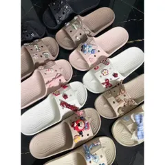 Dép nữ quai ngang đi nhẹ êm, chống trơn trượt - tặng kèm 10 charm ngẫu nhiên