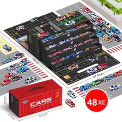 [Đồ chơi] Hộp conterner 48 xe kim loại có đà bị mất hộp