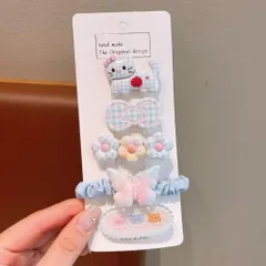 [Kẹp tóc] Set 5 món kẹp tóc + dây buộc tóc cho bé gái dễ thương