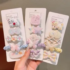 [Kẹp tóc] Set 5 món kẹp tóc + dây buộc tóc cho bé gái dễ thương