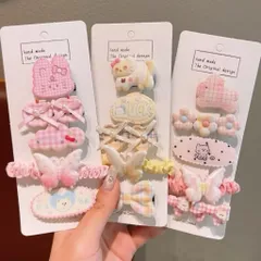 [Kẹp tóc] Set 5 món kẹp tóc + dây buộc tóc cho bé gái dễ thương