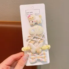 [Kẹp tóc] Set 5 món kẹp tóc + dây buộc tóc cho bé gái dễ thương