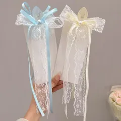 [ Kẹp ngoạm] Kẹp hoa sứ nơ tua rua