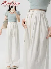 Quần Bầu Mặc Hè Lụa Đũi Xước Mềm Mát Mịn Dáng Suông Dây Chun Điều Chỉnh Size