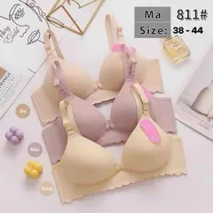 [Hàng Chuẩn QC] Set 3 Áo Lót Bầu Cho Con Bú Thun Tăm Lạnh Mềm Mát Cúc Bấm Tiện Lợi Co Giãn 4 Chiều