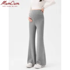 Quần Bầu Ống Loe Co Giãn 4 Chiều, Đáp Bụng Chun Chỉnh Size, Chất Zip Mềm Mướt