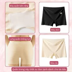 [Hàng QC] Quần Lót Đùi Mẹ Bầu Mặc Trước & Sau Sinh, Cạp Chéo Thun Tăm Lạnh Mềm Mát, Co Giãn 4 Chiều Đủ Size
