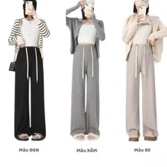 [SIÊU MỀM] Quần Bầu Nỉ Len Lông Thỏ Dáng Suông Dây Rút Co Giãn 4 Chiều, Quần Bầu Ống Rộng Mặc Thu Đông