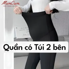 Quần Bầu Ống Loe Vải Umi Lạnh Co Giãn 4 Chiều Dày Dặn Mềm Mát Mặc 4 Mùa Cho Mẹ Bầu U2