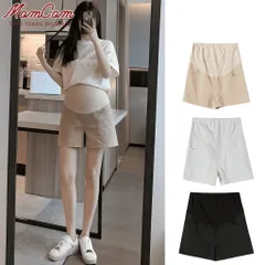Quần Bầu Sooc Kaki Nhật Mềm Mát Dáng Chữ A Cạp Cao Xếp Ly Túi Trước Sau Freesize Thời Trang Mẹ Bầu