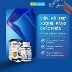 (Chính hãng Canada) Viên Uống Canxi VitaGold Bone Health Canxi Carbonate + Magie + Vitamin D3 Hỗ Trợ Xương Khớp Hộp 30 V