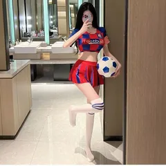 Cosplay Bóng Đá Sexy Câu Lạc Bộ Thể Thao Hở Ngực Gợi Cảm Set Ngủ - N398 Đỏ Xanh