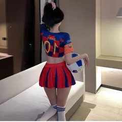 Cosplay Bóng Đá Sexy Câu Lạc Bộ Thể Thao Hở Ngực Gợi Cảm Set Ngủ - N398 Đỏ Xanh