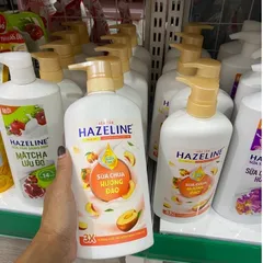 Sữa Tắm Dưỡng Trắng Da Hazeline sữa chua hương đào 670gr (Chai)