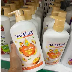Sữa Tắm Dưỡng Trắng Da Hazeline sữa chua hương đào 670gr (Chai)